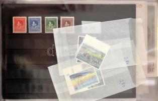 12 lapos gyűrűs levélberakó, benne kevés angol gyarmat, Isle of Man, FDC-k, kínai képeslapok