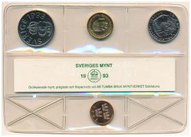 Svédország 1993. 50ö-10K (4xklf) forgalmi sor fóliatokban T:UNC Sweden 1993. 50 Öre - 10 Kronor (4xdiff) coin set in foil case C:UNC