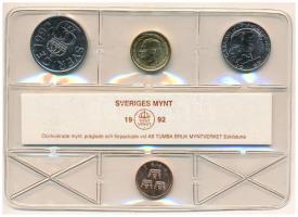 Svédország 1992. 50ö-10K (4xklf) forgalmi sor fóliatokban T:UNC Sweden 1992. 50 Öre - 10 Kronor (4xdiff) coin set in foil case C:UNC