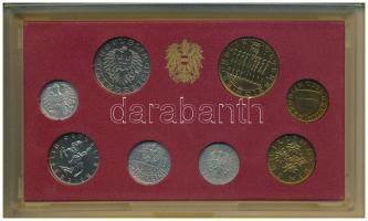 Ausztria 1992. 2gr-20Sch (8xklf) forgalmi sor műanyag dísztokban, közte 1992. 20Sch Al-Ni-bronz &quo...