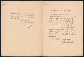 1907 2 db nyomtatvány hátoldalán Ferdinándy Béla (1859-1919) országos lótenyésztési főfelügyelő, fői...