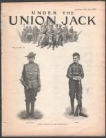 1900 Under the Union Jack Vol. 1. - No. 13., Feb. 3rd, 1900. Angol nyelvű, képes folyóirat a második búr háborúval (1899-1902) foglalkozó száma. Kiadói tűzött papírkötés, helyenként kis sérülésekkel.