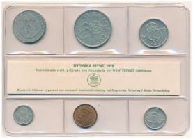 Svédország 1976. 5ö-5K (6xklf) forgalmi sor fólia tokban T:UNC, patina Sweden 1976. 5 Öre - 5 Kronor (6xdiff) coin set in foil case C:UNC, patina