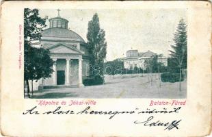 1900 Balatonfüred, Kápolna és Jókai villa. Köves és Boros kiadása (EM)