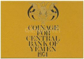 Jemen 1974(1394) 1f-50f (5xklf) forgalmi sor eredeti műanyag tokban, karton borítékban T:PP Yemen 1974(1394) 1 Fils - 50 Fils (5xdiff) coin set in original plastic case and cardboard envelope C:PP