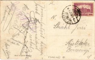 1925 Csongrád, vasútállomás, vonat. Bozó és Justin kiadása (fl)