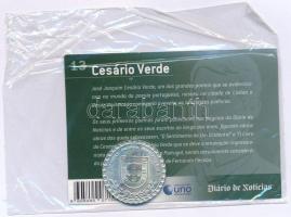 Portugália DN "Híres portugál személyiségek - Cesário Verde" kétoldalas, ezüstözött bronz ...