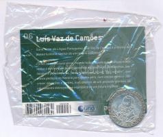 Portugália DN "Híres portugál személyiségek - Luís Vaz de Camoes" kétoldalas, ezüstözött b...