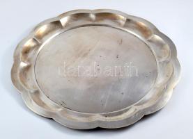 Ezüst (Ag) tálca, jelzett, d: 34 cm, nettó 660g
