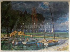 Kb. 100 db MODERN motívum képeslap fotóalbumba rendezve, főleg festmény reprodukciók / Cca. 100 modern motive postcards in a photo album, mainly painting reprints