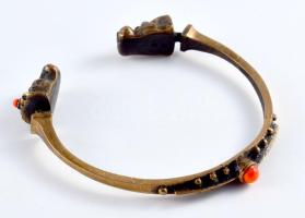 Iparművész bronz karperec, d: 7 cm