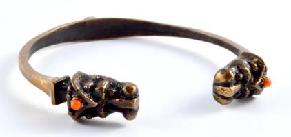 Iparművész bronz karperec, d: 7 cm