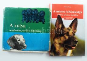 2 db kutyás könyv - Dr. Sárkány Pál (szerk.): A kutya tenyésztése, tartása, kiképzése. Bp., 1975, Mezőgazdasági. + Voltz, Reiner: A német juhászkutya tartása, ápolása, táplálása. Pécs, 1999, Alexandra. Kötetenként változó kötésben és állapotban.