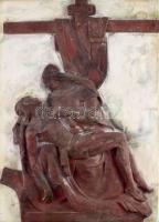 Piéta. Festett gipsz dombormű, 55x40 cm /// KIZÁRÓLAG SZEMÉLYES ÁTVÉTEL, NEM POSTÁZZUK! / ONLY PERSONAL COLLECTION AT OUR OFFICE