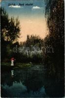 1945 Siófok, park részlet. K. J. Bp. 1919/23. (fa)