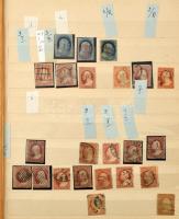 USA 1.400 db bélyeg a klasszikusoktól kezdődően kb 1900-ig, 12 lapos, nagyalakú berakóban jó értékekkel, változatokkal, érdemes megnézni!