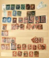 USA 1.400 db bélyeg a klasszikusoktól kezdődően kb 1900-ig, 12 lapos, nagyalakú berakóban jó értékek...