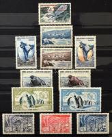 Francia Antarktisz gyűjtemény a kezdetektől 1996-ig 8 lapos közepes berakóban jobb sorokkal és 1 blokkal (Mi EUR 550.-)