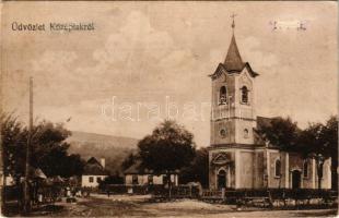 1939 Középlak, Cuzaplac (Szilágy); templom. Fogyasztási szövetkezet kiadása / church (felületi sérülés / surface damage)