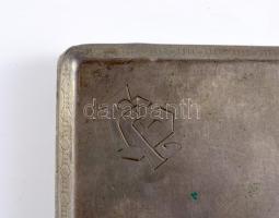 Monogramos ezüst (Ag) tárca, jelzett, bruttó 107g