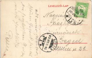 1912 Segesvár, Schässburg, Sighisoara; Piac tér az evangélikus gimnáziummal, F. Lingner, H. Gross üz...