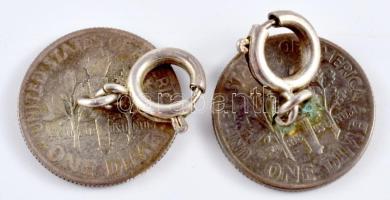 2 darab ezüst (Ag) érméből kialakított gomb, 6g