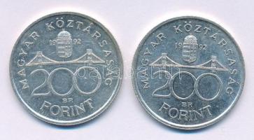 1992. 200Ft Ag "MNB" (2x) T:AU,XF
Adamo F13