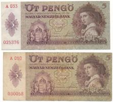 1939. 5P (2x) T:F, szép papír, VG Adamo P6