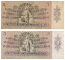 1939. 5P (2x) T:F, szép papír, VG
Adamo P6