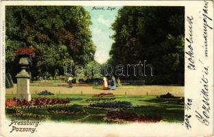 1902 Pozsony, Pressburg, Bratislava; Aupark. Ottmar Zieher / liget / park (EK)