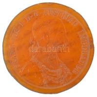 Ausztria 1970 k. "Ferenc József" 4 Dukát aranyérme műgyanta előlapi POZITÍV nagyminta (128mm) T:XF hátoldalán szennyeződés / Austria around 1970. "Franz Joseph" 4 ducat coin's obverse POSITIVE large synthetic resin sample (128mm) C:XF dirt on reverse