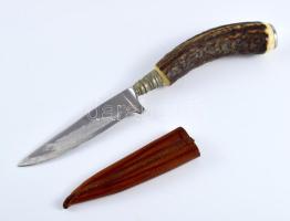 Kés agancs nyéllel, h: 20 cm