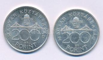 1992. 200Ft Ag "MNB" (2x) T:AU,XF Adamo F13