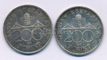 1992. 200Ft Ag "MNB" (2x) T:AU,XF patina Adamo F13