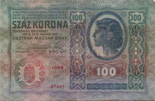 1912. 100K román ellenbélyegzővel T:II- kis sarokhiány