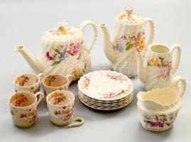 Copeland 14 darabos porcelán összeállítás, jelzett, sérülésekkel