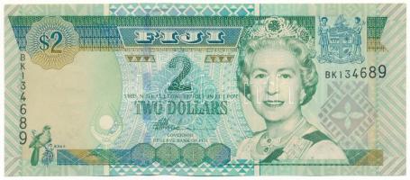 Fidzsi-szigetek DN(1997) 2$ "BK 134689" T:AU, hullámos papír Fiji ND(1996) 2 Dollars "BK 134689" C:AU, wavy paper Krause P#96a