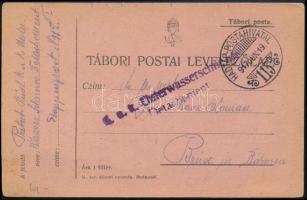 1917 Tábori posta levelezőlap / Field postcard "HADTÁP-POSTAHIVATAL / 115" , "K. u. k. Unterwasserschneide / Detachement"