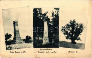 Balatonkenese, Soós Lajos emlék, Kossuth Lajos szobor, Rákóczi fa (EK)