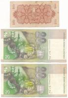 Csehszlovákia 1944. 1K + Szlovákia 2001-2004. 20K (2xklf) T:F,VG
Czechoslovakia 1944. 1 Koruna + Sl...