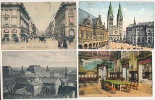 21 db RÉGI külföldi város képeslap, vegyes minőségben / 21 pre-1945 foreign town postcards in mixed quality