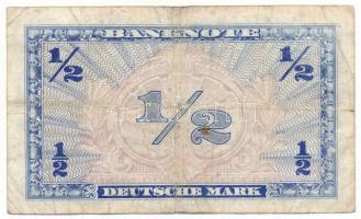 Német Szövetségi Köztársaság 1948. 1/2M T:VG, közép-kereszt hajtásnál lyuk
GFR 1948. 1/2 Mark C:VG,...