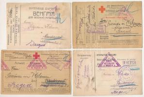 1916-1917 8 db RÉGI első világháborús orosz-magyar hadifogoly levelezőlap, vegyes minőségben / 8 pre-1945 WWI Russian-Hungarian POW (prisoner of war) postcards, in mixed quality