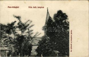 Budapest II. Pesthidegkút, Hidegkút; Római katolikus templom + "A Magyar Tanácsköztársaság Magyar Munkásmozgalmi Múzeum 1919-1969 Emlékkiállítás Budapest" So. Stpl. (fl)