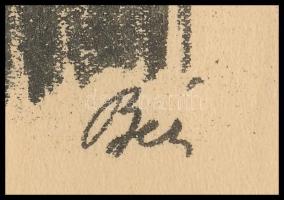 Bér jelzéssel, 2 db grafika: Tabán és Római részlet. Nyomat, papír. 28×35 és 22x30 cm