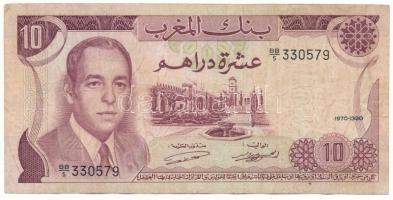 Marokkó 1970(1390) 10D "BB/5 330579" T:VG Morocco 1970(1390) 10 Dirhams "BB/5 330579" C:VG Krause P#57a