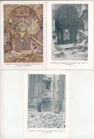 Szombathely - 5 db MODERN képeslap a székesegyház felszentelése emlékére, 1947. szeptember 7., közte Fábián Gyula vízfestménye, lebombázott székesegyház