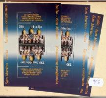 Olaszország többpéldányos modern blokktétel, hozzá kevés San Marino és Vatikán