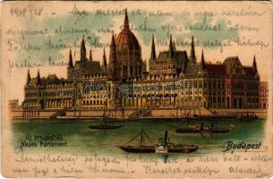 1908 Budapest V. Új országház, Parlament. litho (EB)