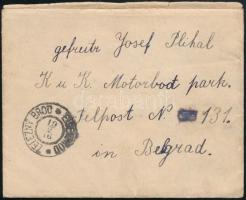 1916 Tábori posta levél Feldpost N. 131 Belgrád címzéssel, cseh nyelvű tartalommal / Field post cover to Feldpost N. 131 Belgrad